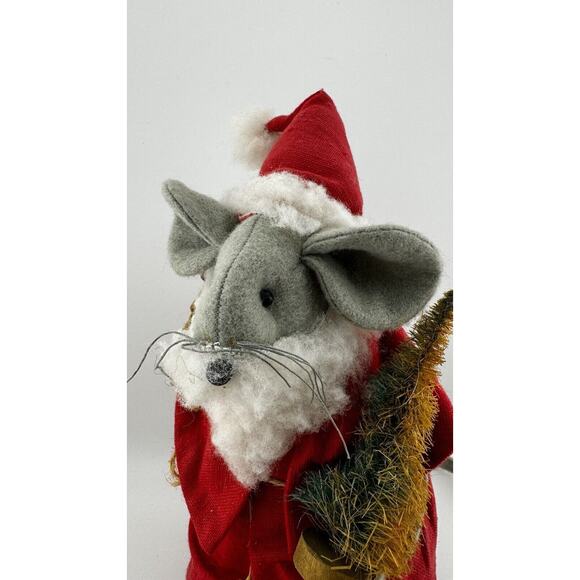 Festive Mouse in Santa Costume with Christmas Tree & Bear Decor - Picture 3 of 8